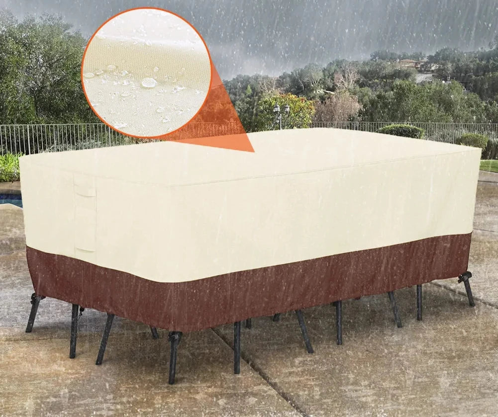 Protection de table de jardin en Oxford 420D, imperméable et résistante aux UV pour une couverture durable